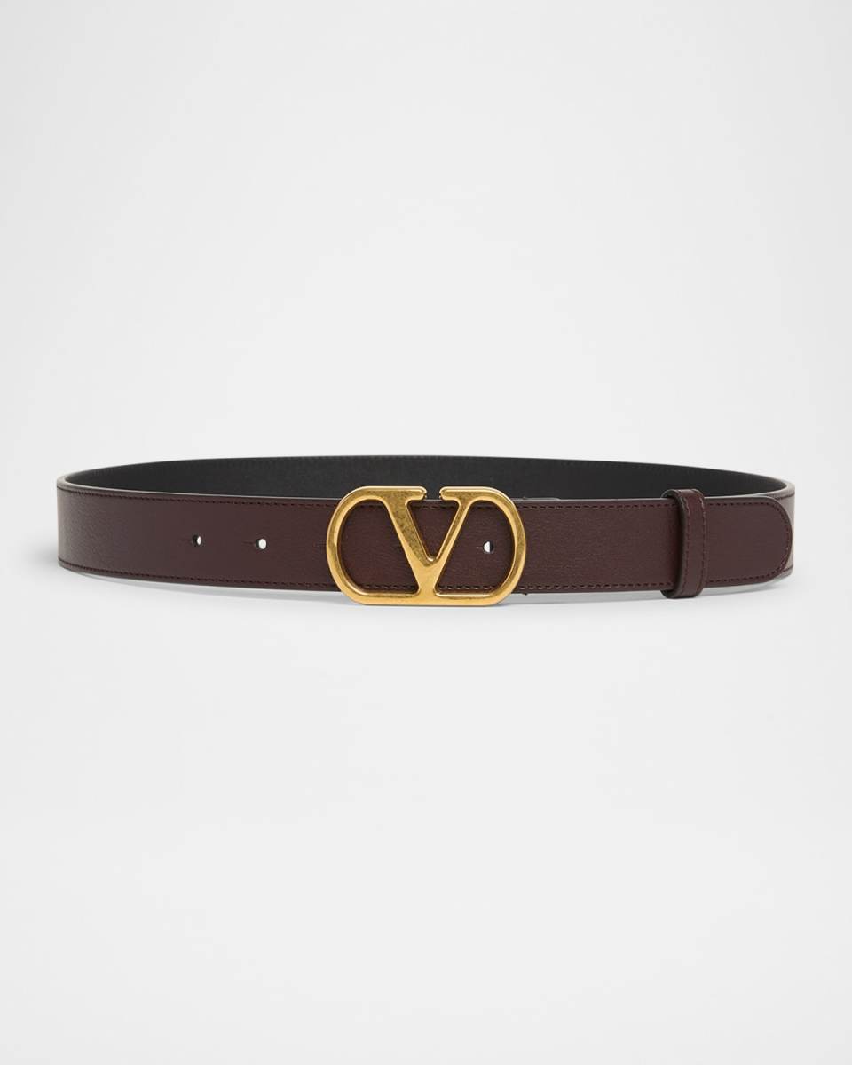 VLogo Shiny Calfskin Belt
